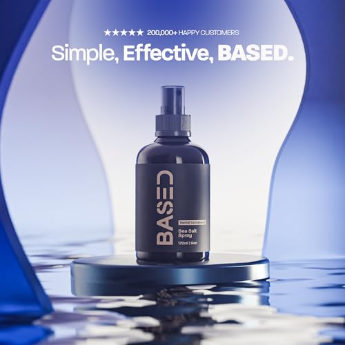 BASED BODYWORKS Sea Salt Spray, Natural Finish Sea Salt Spray for Hair, Volumizes & Texturizes, Infused with Kelp & Vitamin B5, Light & Non-Greasy, Paraben, Sulfate, Phthalate Free, 6 oz (Pack of 1)