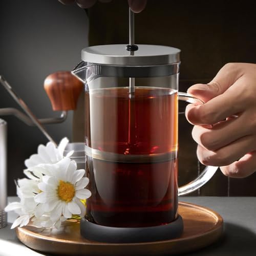 HUJIUTUO French Presses Coffee Maker with Glass and Nonrust Steel Filter for Home Kitchens Offices Use 350ml 600ml