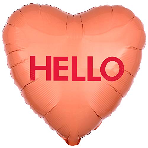 Ballons en aluminium cœur orange Amscan pour déclarer votre amour