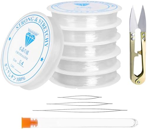 2 Pezzi Filo Elastico per Braccialetti, 0,6mm 100m Trasparente Elastici per Braccialetti, Filo di Perline Resistente, Cordino per Braccialetti, Filo per Gioielli per Bracciali con Perline Artigianato