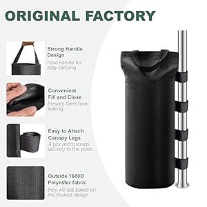 (120LBS) Heavy Duty Canopy Weight Bags for Canopy Tent, Leg Weights Sand Bags for Instant Outdoor Sun Shelter Patio Umbrella,Sand Bags Without Sand,(Set of 4) 120LBS Heavy Duty Canopy Weight Bags for Canopy Tent Leg Weights Sand Bags for Instant Outdoor Sun Shelter Patio UmbrellaSand Bags Without SandSet of 4