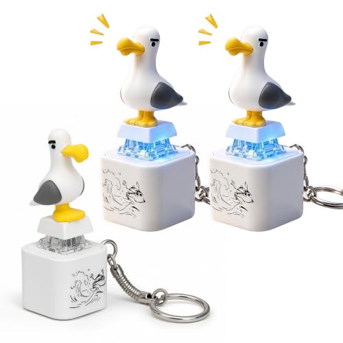 Porte-clés bouton sonore mouette pour égayer vos pauses café au bureau