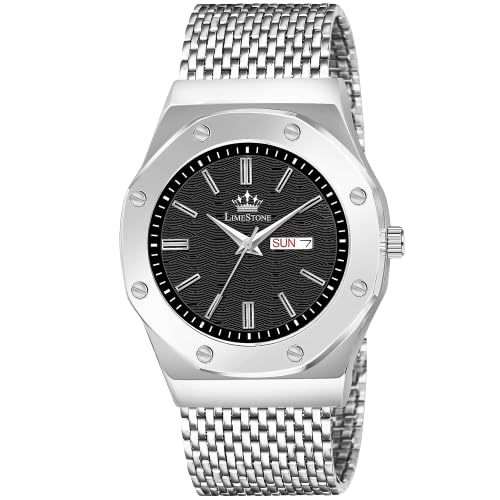 LIMESTONE AP AP Series Day and Date Functioning Mesh Stainless Steel Chain Boys Quartz Analog Watch - for Men (B0CH4TTPQT) Amazon Price History, Amazon Price Tracker