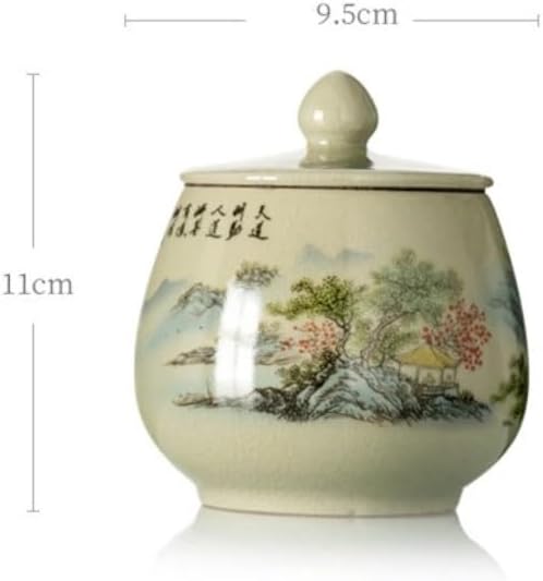 SONGCHAO Sugar Jar Ceramic Tea Storage Jar Small Loose Tea Tea Jar Tea Set Suitable for Holding Coffee Powder, Tea, Sugar, Salt, Etc. Tea Canister