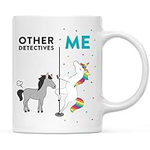 Andaz Press Funny Quirky 11oz. Ceramic Coffee Tea Mug Thank You Gift, Other Detectives Me, Horse Unicorn, 1-Pack, Birthday Christmas Ideas Coworker, Gift Box Detective Mug Detective Coffee Mug