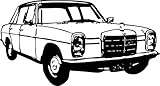 Deutsche Hochleistungsfolie Wandtattoo: Mercedes-Benz/8, Strich-Acht, W 114 W 115, Mercedes-Benz, Daimler, Auto, Tuning, Accessoire // Farb- und Größenwahl (Schwarz - 1120 mm x 600 mm)
