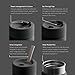 JOCO Cups - 16 oz Insulated Active Flask - Post Consumer Recycled Stainless Steel Thermos - Silicone Lid Straw Integration (Desert Sage)