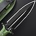 Gtkii GTK50 Fixed Blade Knife AUS-10 Stainless Steel Blade Nylon Fiberglass Full Tang Handle EDC Fix Knifes for Outdoor Camping Survival(Green)