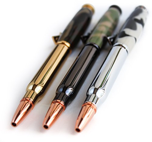 Crooked Mill Bullet Twist Pen Kit for Woodturning (3-Pack + Bushings)