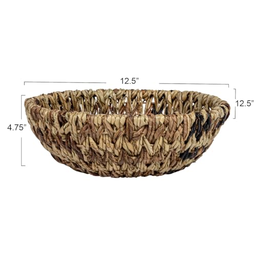 Bloomingville Natural & Brown Woven Buri and Banana Fiber Storage Basket