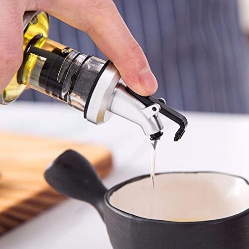 Olive Oil Dispenser Bottle Set, Stainless Steel Transparent Glass Oil Bottle with Funnel, Stainless Steel Oil Dispenser Bottle ,Elegant and Modern DesignIdeal for Oil, Soy Sauce, Vinegar SyruP300ml