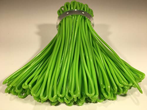 Apple Green Plastic Luggage Tag Loops, 6 inch, 100/pk (aka Worm Loop)