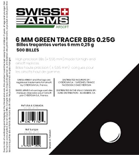 Swiss Arms BBS Tracer - Bolsa de 500 Bolas para Adulto, Unisex, Color Verde