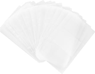 VILLCASE 20 Folhas Pastas Fichário De Cartão Fichário De 6 Argolas Bolso Refil Fichário Divisor Saco De Recarga Fichário Sacos De Dinheiro Saco Fichário Saco De Armazenamento Grosso Bolsa