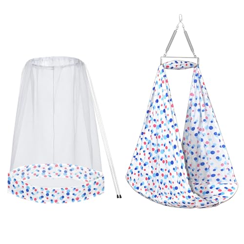 Image of Vparents Sleeping Essentials with Mosquito Net & Spring, Preemie (Blue)
