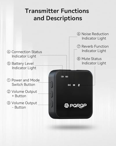 Image of PQRQP 3-in-1 Mini Microphone for iPhone /Android /Camera, Hi-Fi Audio, Wireless Microphones, 328ft Range, 20H Battery, Lapel Mic with Noise Reduction for Live Streaming, TikTok, YouTube (Graphite Gray)