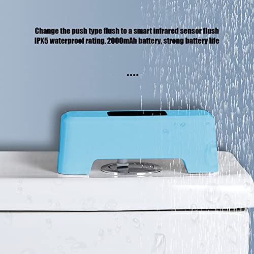 Touchless Toilet Flush, External Infrared Automatic Sensor Toilet Flusher 0.25S Induction Automatic Touchless Toilet Flusher Hands Free Toilet Flushing Kit(Blue) Toilet Flush Valves #TOP7