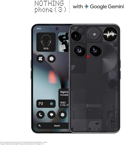 Miniatura 4 de Nothing Phone (3) – Handy mit 50 MP Triple-Kamera, 24h Silizium-Kohlenstoff Akku, 6,67" 120Hz AMOLED Display, Glyph Matrix, 12GB + 256GB – Schwarz