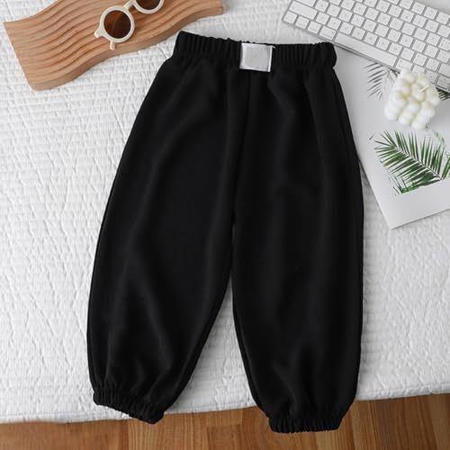Kids Boys Girls Jogger Sweatpants Soft Wide Leg Long Sport Pants Solid Elastic Waist Boys Girls Preppy Casual Pants3