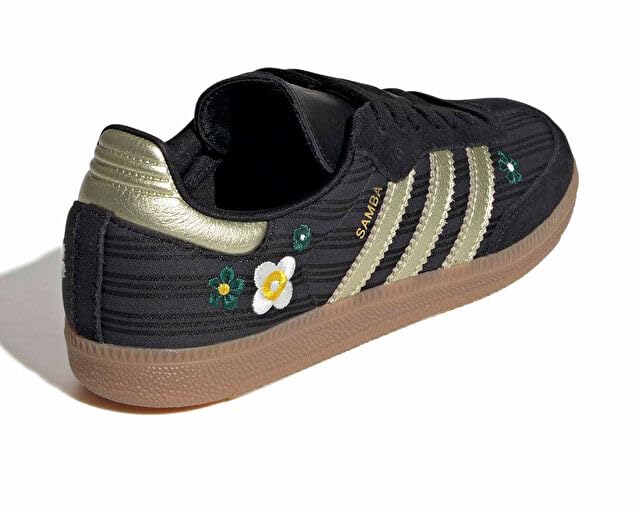 Image of adidas Samba Og W Women's 3 Gold Stripes Floral Limt EDI Trainers (Black Gold, US 6.5)