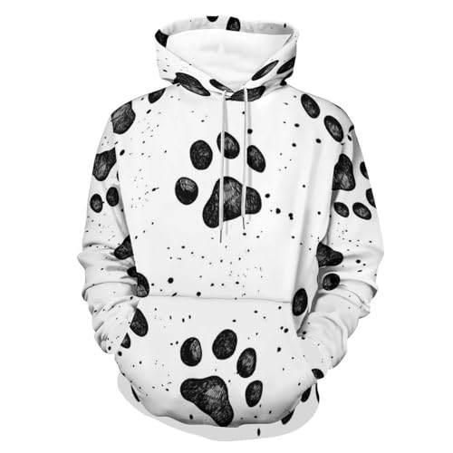 Sweat à capuche contre le froid pull unisexe Hoodie Patte Noire coupe ajustée taille S