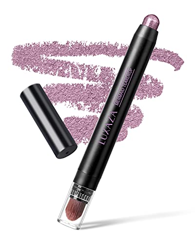 LUXAZA Shimmer Cream Eyeshadow Stick,Waterproof Creamy Violet Eyeshadow Pencil Crayon,Bright And Shimmer Waterproof Shadow Pen,Purple