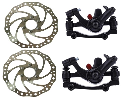Image of CYBIC Mechanical Disc Brake System with Rotor Plates, Black, 160mm Disc Plates, 140 /160mm Calipers, 2 Sets