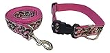 Preston Camouflage Dog Collar and Leash Set - Pink Camo on Pink Webbing (Large)