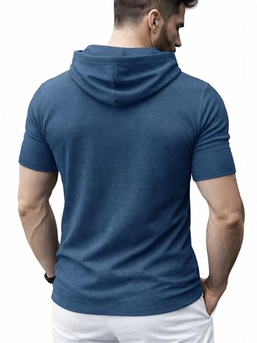 Image of Noble Monk Men's Regular Fit Hoodie T-Shirt for Man |Half Sleeves Tshirt for Men | Casual Wear Stylish T-Shirt for Man | Gym Tshirt for Men