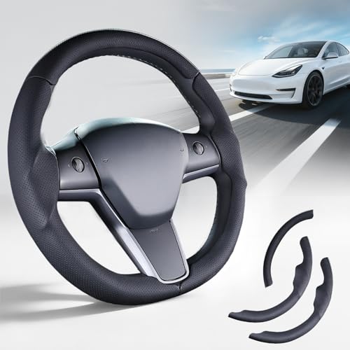 Steering Wheel Cover for Tesla Model 3(2017-2023) Model Y(2020-2024), Steering Wheel Accessories for Tesla Model 3- Y