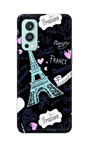 Image of PRINTFIDAA Lovers Famous Place Eiffel Tower in Paris Printed Designer Hard Case for OnePlus Nord 2 (5G) Back Cover -(ZP) MVN1003