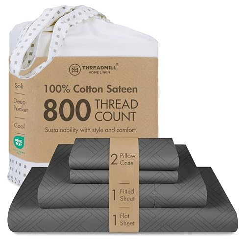 Threadmill Luxury 100% Cotton Full Bed-Sheets 800TC Damask