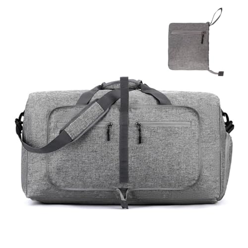 Grand sac de voyage pliable gris pour éviter les valises encombrantes