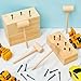 Realspring 8 Set Wooden Hammer Toys Kids Hammer Pounding Toy 8+ Year Old Carpentry Workbench Toys for Construction Birthday Party Supplies Montessori Education Boys and Girls Gift