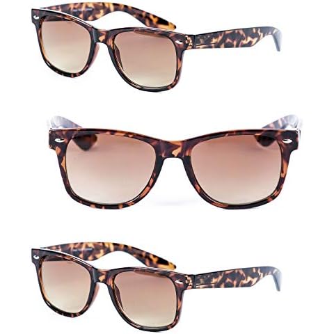 Mass Vision 3 Pair of Unisex Reading Sunglasses - Full Frame Sun Readers (non bifocal) (Tortoise/Tortoise, 1.0) Cover