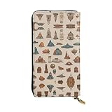 VVXBHGR Cartera larga de cuero con estampado de barco de castillo de dibujos animados, cierre de cremallera cómodo y ligero para guardar monedas y tarjetas de crédito.