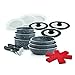 Qdesign - Batterie de Cuisine à Induction 17 Pièces - Set de 3 Casseroles, 3 Poêles, 6 Couvercles, 3 Protège-Poêles et 2 Poignées Amovibles - Aluminium - Tout Feu - Marbre Gris