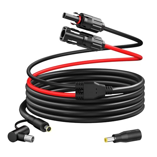 Solar Panel Extension Cable MC4 to DC 8mm, 6.6FT 12AWG+14AWG Solar...