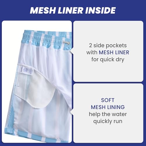 Image of maamgic Mens Slim Fit Swim Shorts Swim Trunks 7 inch Quick Dry Mens Bathing Suits with Mesh Lining