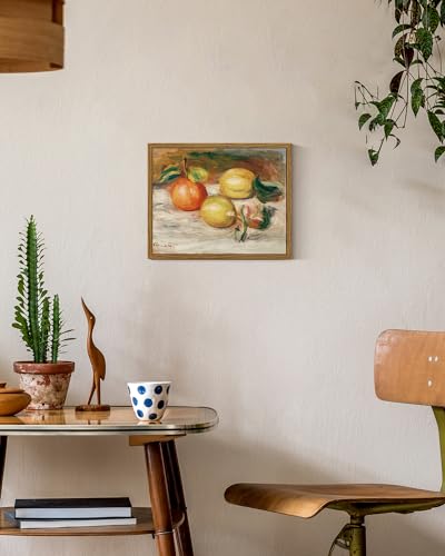 Image of ARPEOTCY Framed Canvas Lemons Wall Art, Vintage Still Life Art Home Decor, Classical Farmhouse Orange Fruit Oil Painting Wall Decor for Kitchen, Dining Shelf Decorations, 8x10 inch