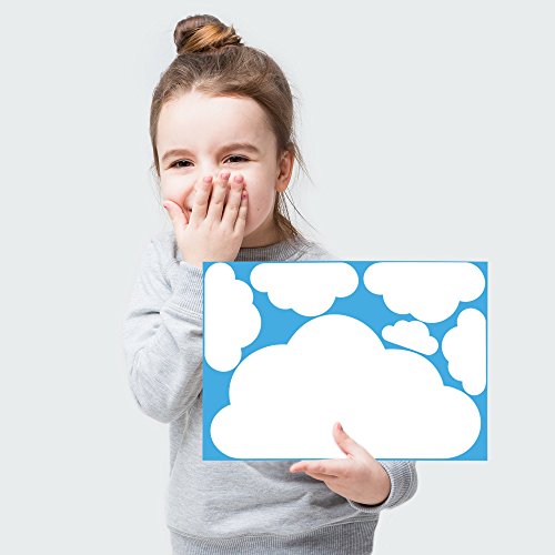 Set da 20 pezzi di adesivi murali nuvole camera da...