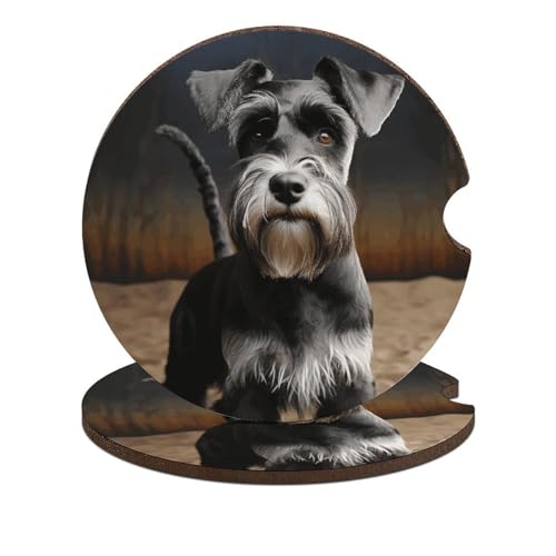 Portavasos para Auto con Diseño de Perro Schnauzer Pack 2 miniatura 1