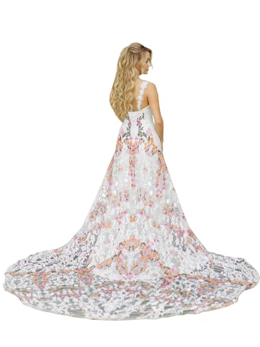 Lxhome Floral Boho Dress With Train