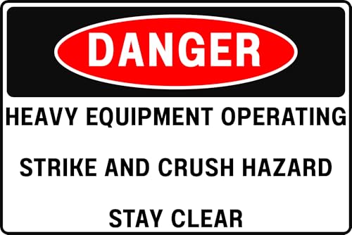 HEAVY EQUIPMENT DEMOLITION AREA DANGER SIGN – MOVING MACHINERY HAZARD – FOR INDUSTRIAL CONSTRUCTION SITES – 8X12 UV-RESISTANT, RUST-RESISTANT ALUMINUM – PROFESSIONAL FACILITY GRADE – BY CGAP SAFETY