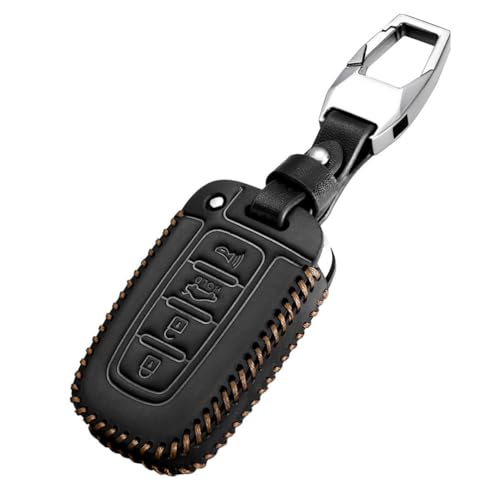Avgardcat Leather Compatible with Hyundai key fob cover for 2010 2014 Sonata Azera Equus and Compatible Kia Optima Ria Sorento Forte Borrego accessories 4 buttons keychain