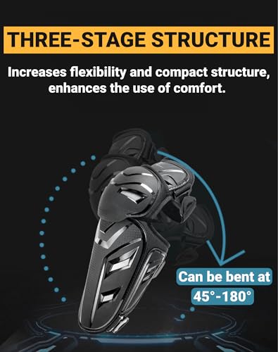 Heyjieyu 4pcs Men\'s Motorcycle Knee Shin Pads Elbow Guards - CE Level 1 TPU Knee Cap Pads Protector Crashproof Leg Armor Protection for Motocross Dirt Bike Racing Mountain Biking - Thumbnail 5