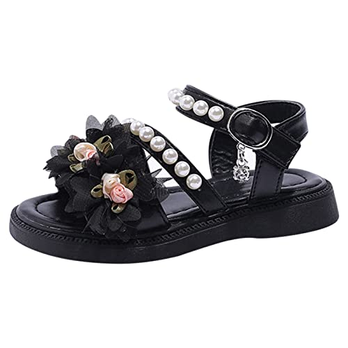 Children's Sandals Summer Children's Pearl Flower Princess Shoes Little Girls' Middle And Big Kids Slip on Girls
