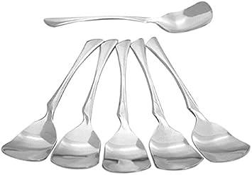 Hues & Brews 6 Piece 5" Stainless Steel Luxury Cocktail Spoon Set Made in Japan