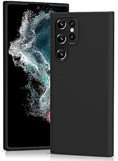 YATWIN Silicone Case for Samsung Galaxy S22 Ultra 5G, Soft-Touch, Shockproof, Antiskid Full Body Armour Phone Cover for Samsung Galaxy S22 Ultra 5G - Black