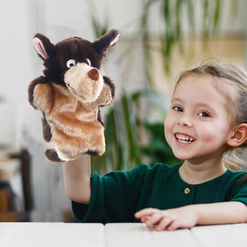 Fantoches de mão para crianças, Fantoches de mão de animais com boca móvel, Brinquedos de fantoche e